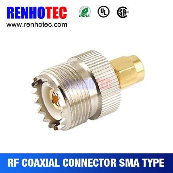 Gold plated RF Adapter SMA male to UHF female Adapter